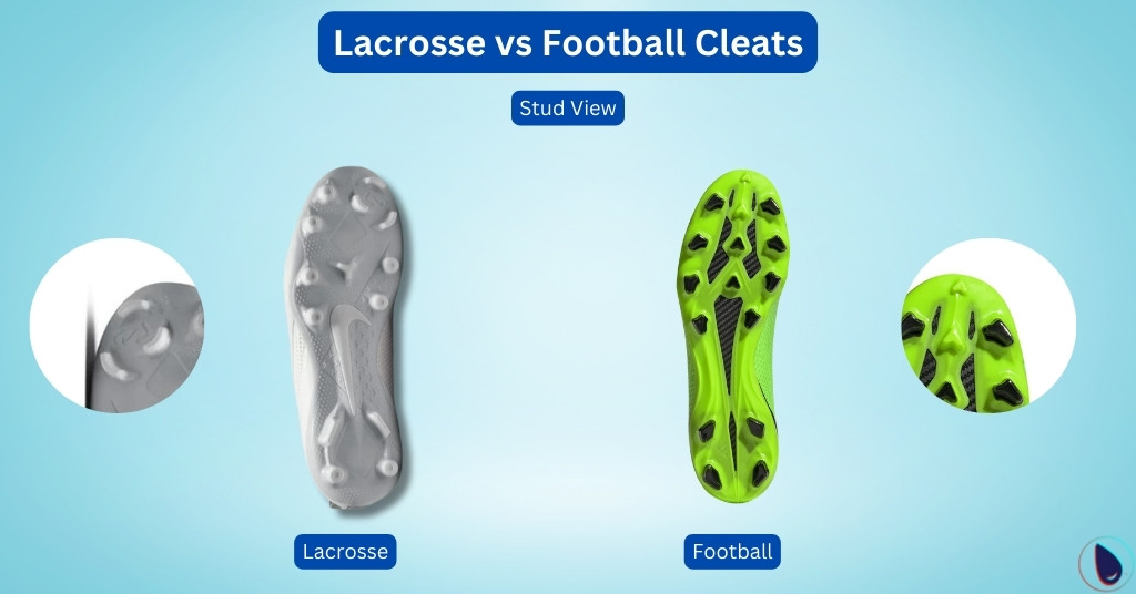 Lacrosse vs Football Cleats Stud View