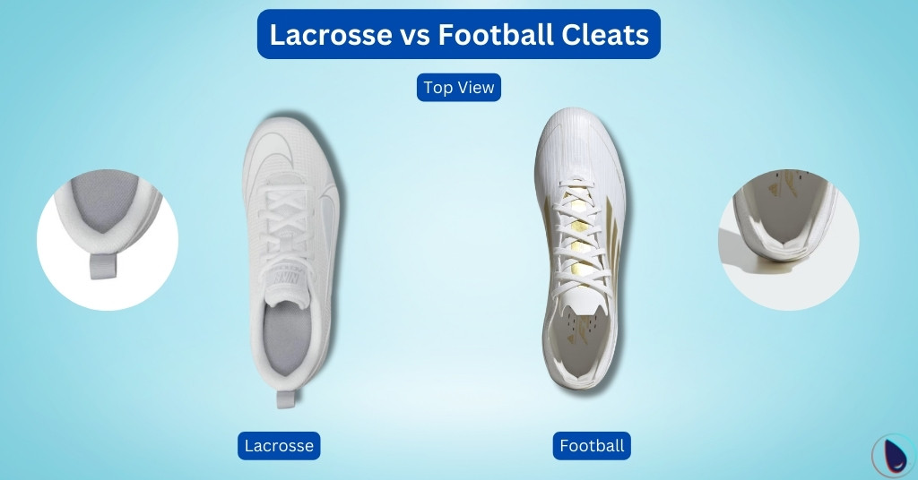 Lacrosse vs Football Cleats Top View